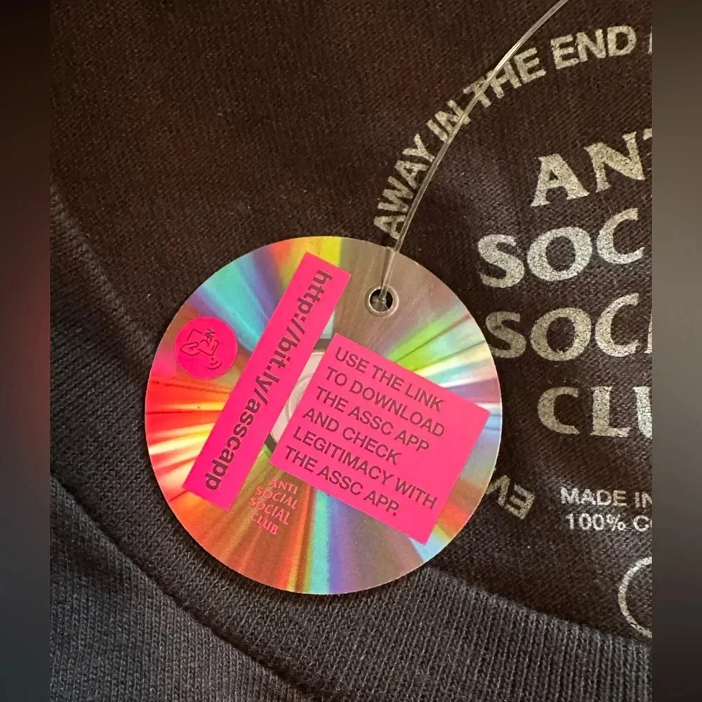 NWT Anti Social Social Club ASSC Coral Crush T-shirt Black Pink Small - Picture 6 of 7